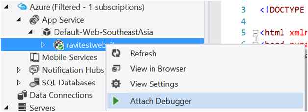 Click on Attach Debugger